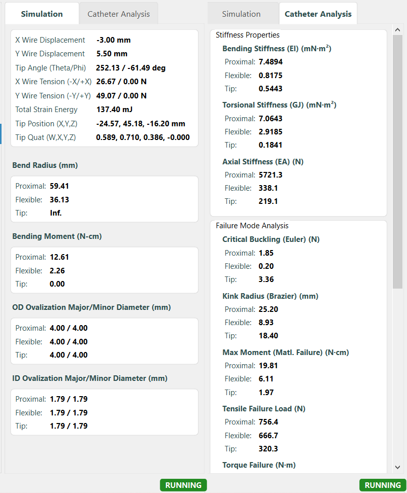VirtuCath simulation and analysis screenshot